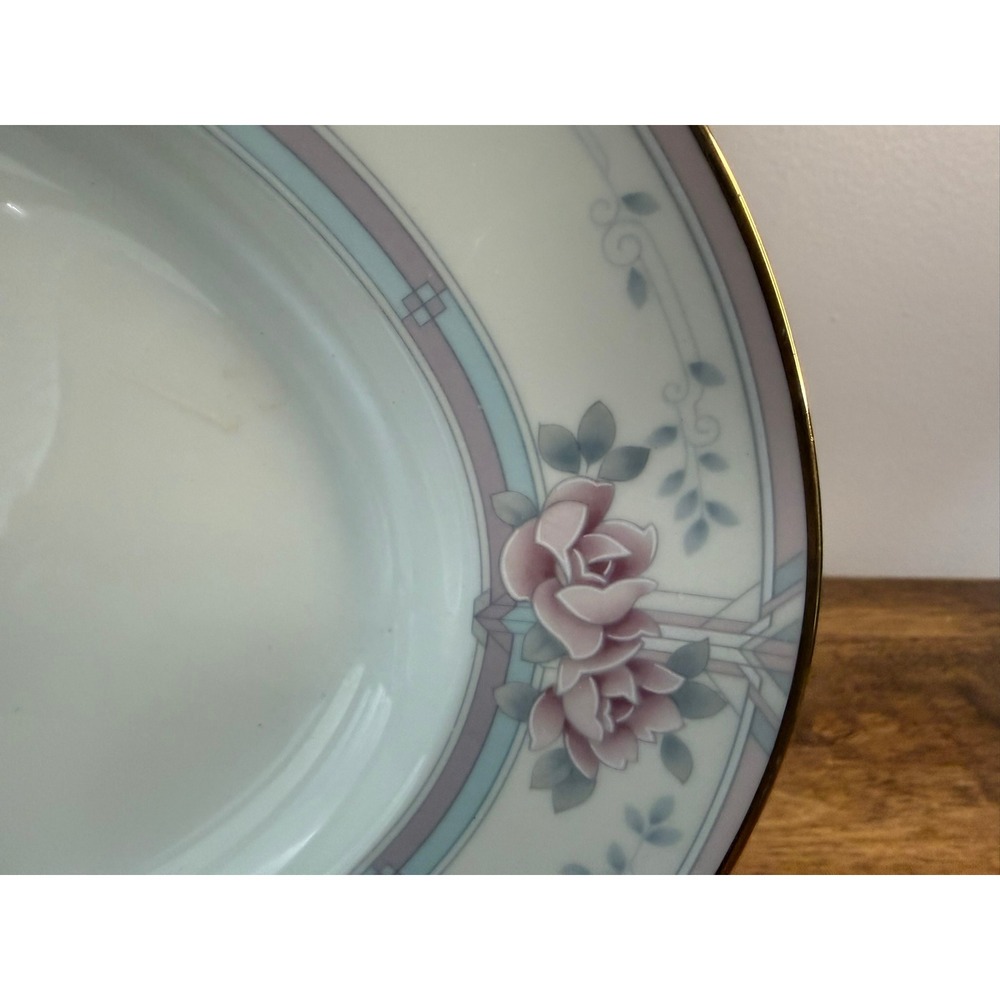 Noritake Magnificence Oval Serving Platter Bone China Japan Pink Roses Gold Trim - Picture 3 of 12